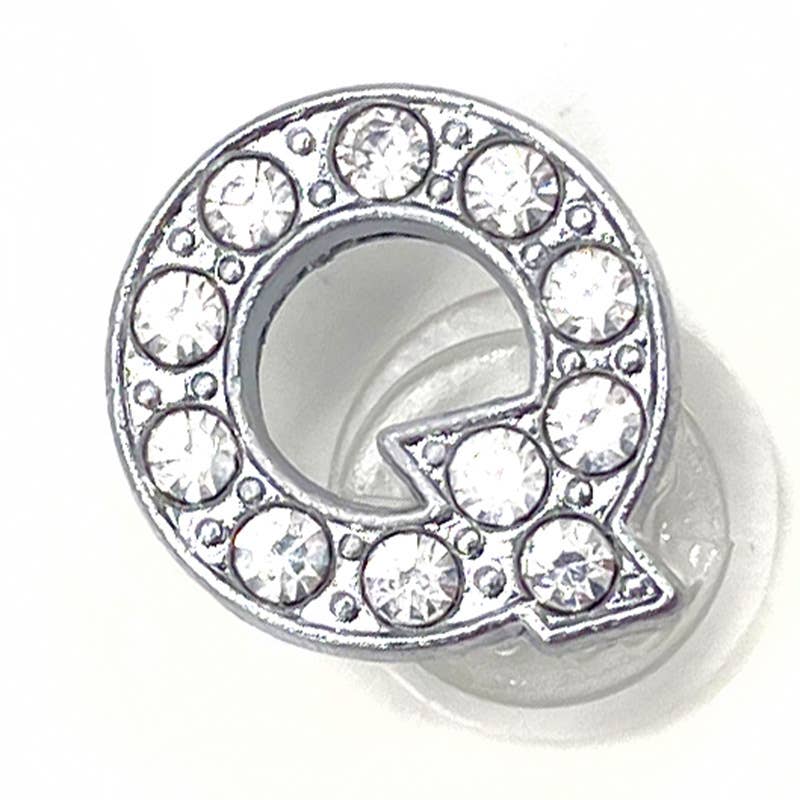 SugarQuoteMeNot LLC - Vente Accessoire pour chaussures - Charms Crocs Lettres Alphabet en Strass Argentés - Lot de 24