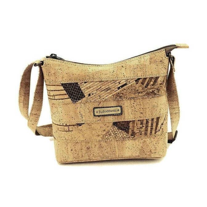 Borsa a tracolla in sughero e borsa vegana da donna in mix naturale per la vendita all'ingrosso da parte di Moddanio Cork