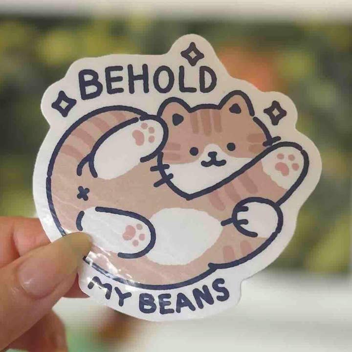 Toe Beans Cat Sticker Waterproof Vinyl for wholesale by Tea Thyme Stationery