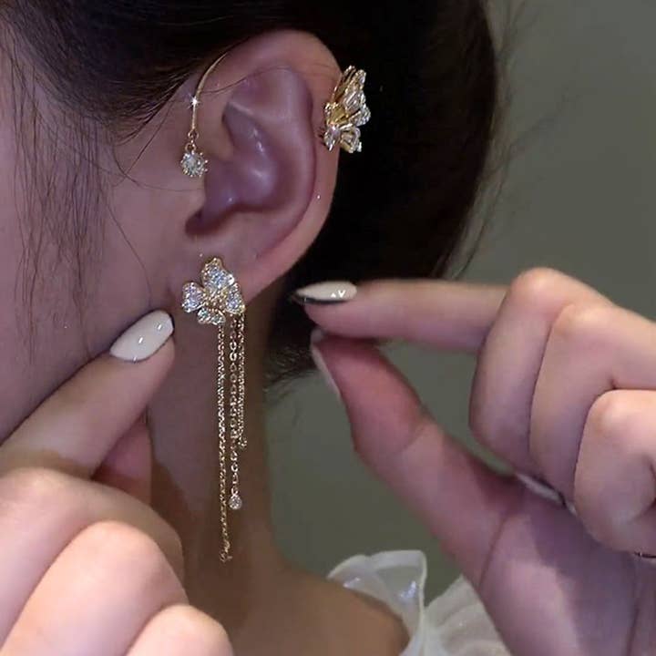Ashlen - Wholesale Cuff/Wrap Earrings - SWEET BUTTERFLY EAR CUFFS (PAIR)3