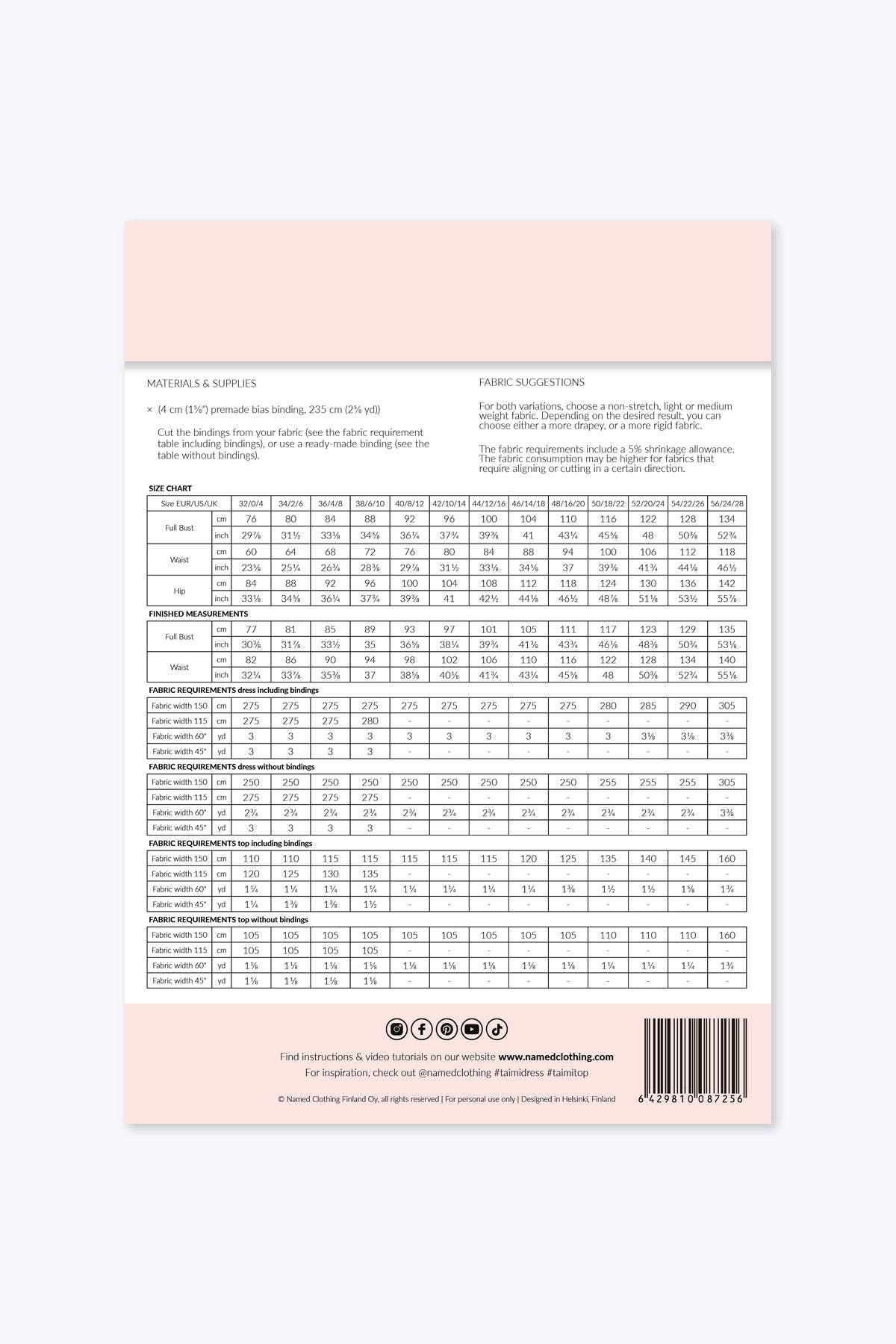 Named Clothing Finland Oy - Wholesale Craft Sewing Kit - Taimi dress & top21