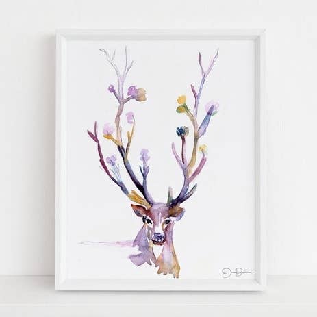 Deer Watercolor Print | "Buck Up" by Jess Buhman for wholesale by Jess Buhman Art