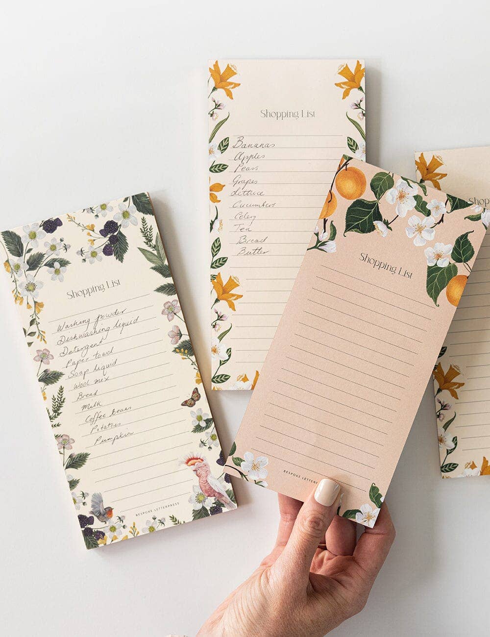 Bespoke Letterpress – wholesale Notepad – Daffodil Shopping List DL Notepad3