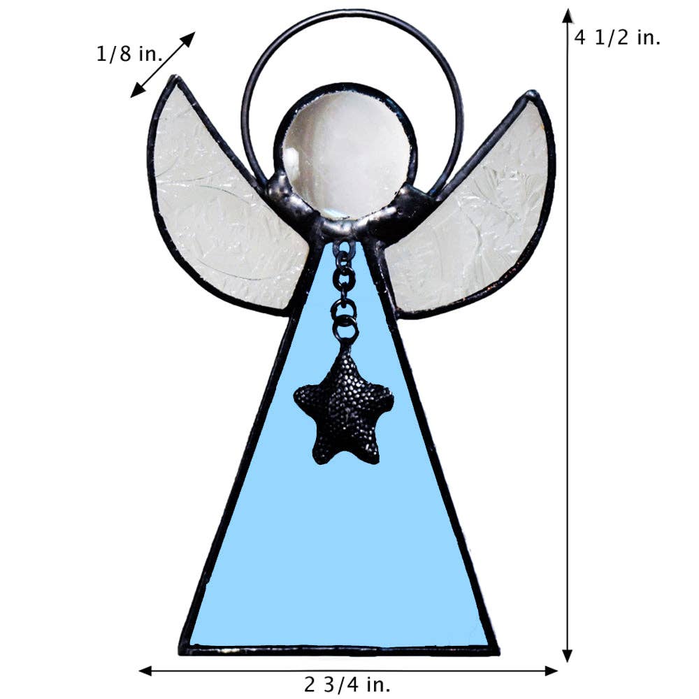 J Devlin Glass Art & Bert Anderson Collection - Wholesale Ornament - ORN 215-3 Pale Blue Angel Ornament1