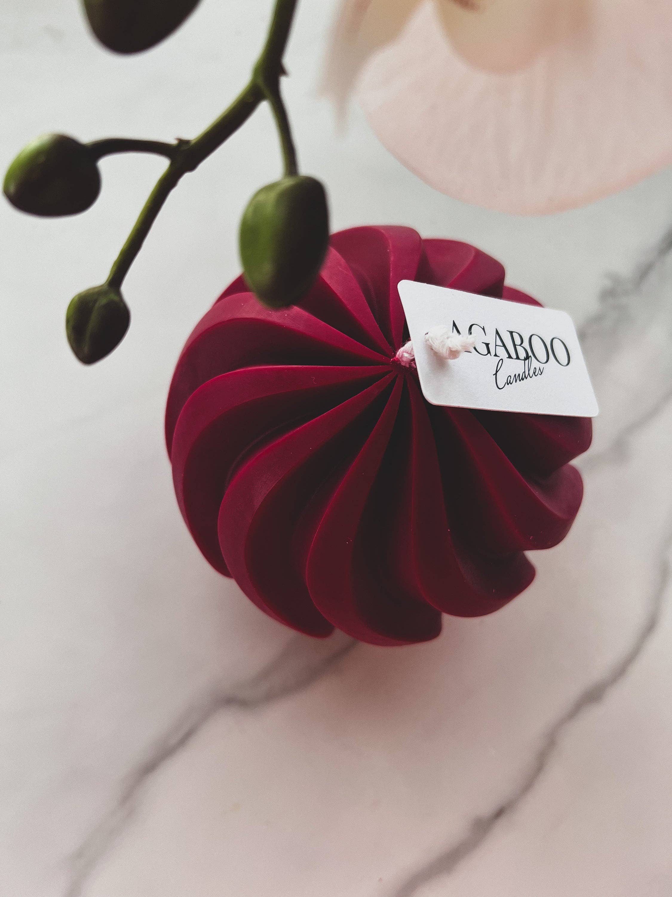 Agaboo Candle – Velas de decoração por atacado – Vela Artisan Swirl Ball 4x4in - Formada1