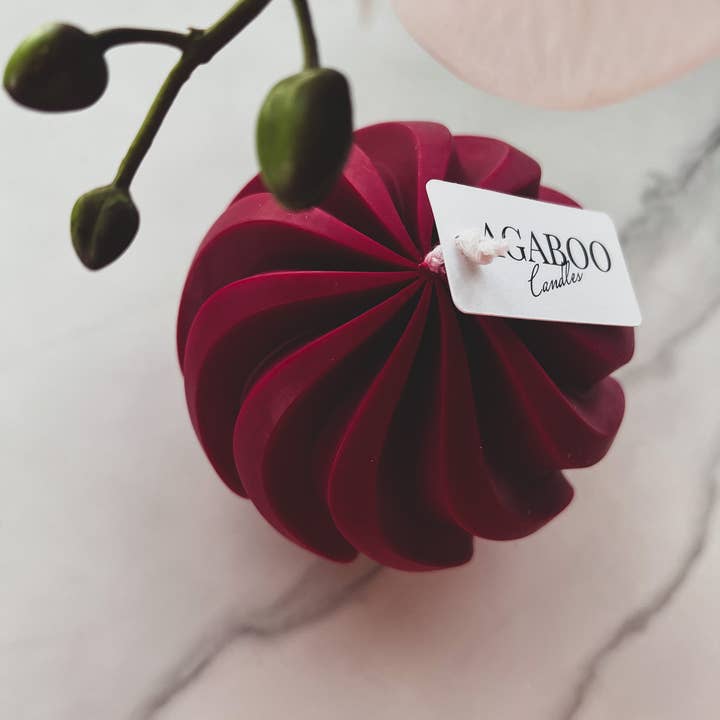 Agaboo Candle – Velas de decoração por atacado – Vela Artisan Swirl Ball 4x4in - Formada1