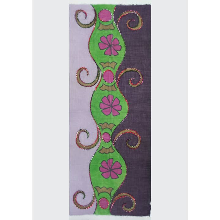 Vivante By VSA - Wholesale Scarf - Women's - SE-2964 (Hand Embroidered And Hand Painted Scarf)1