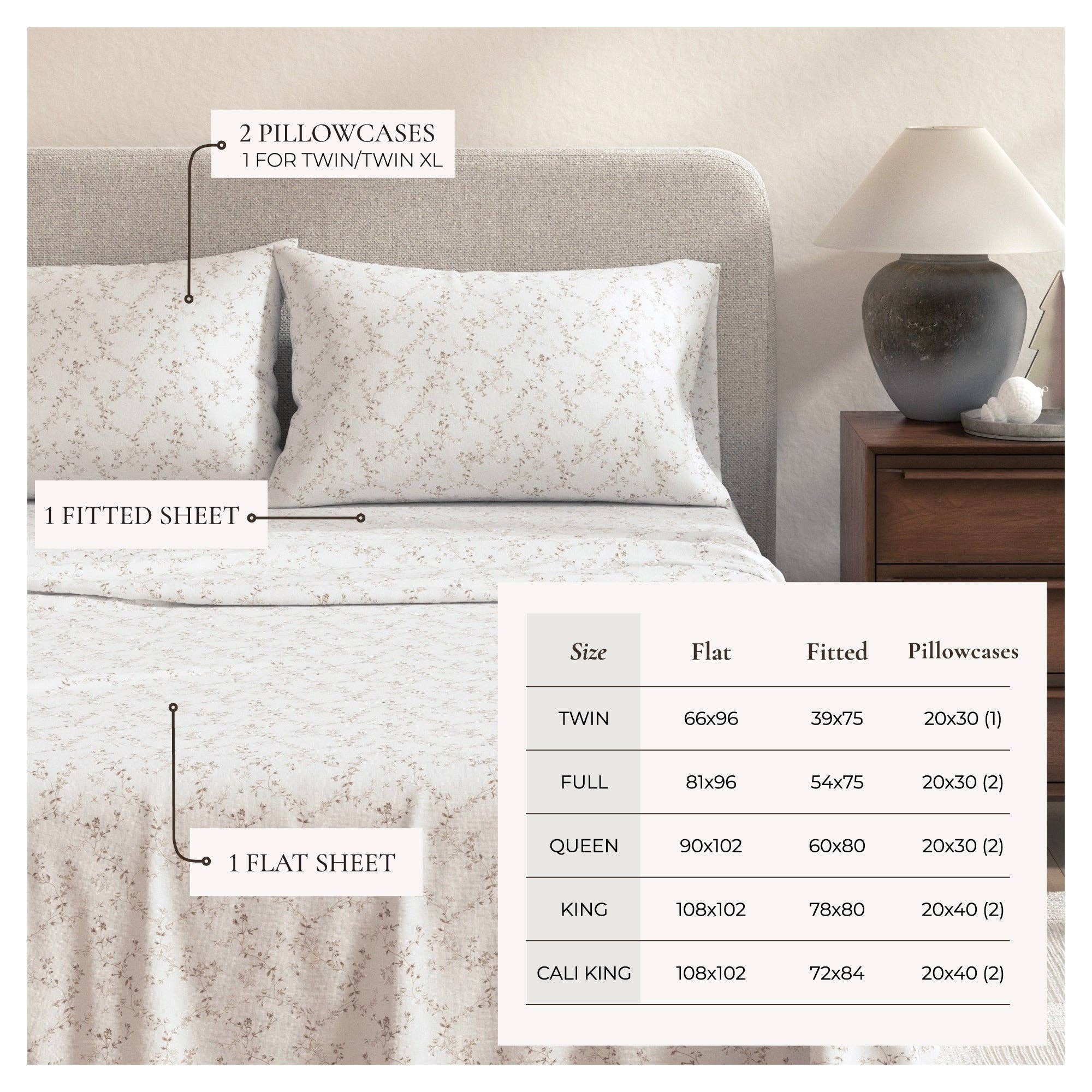 BH Collective - Wholesale Sheet Set - Flannel Sheets - 100% Turkish Cotton - Winter Floral19