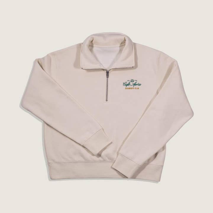 Founder's Club Half Zip Crew Sweatshirt for wholesale by Cafe Apres