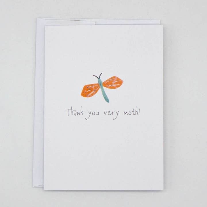Thank You Very Moth Card – Playful Pun and Whimsical Design for wholesale by Kim Dettmer Art