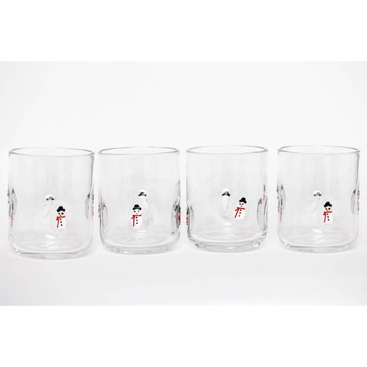 Jeanne Fitz Snowman Icon Glass, Set of 4 for wholesale by Jeanne Fitz