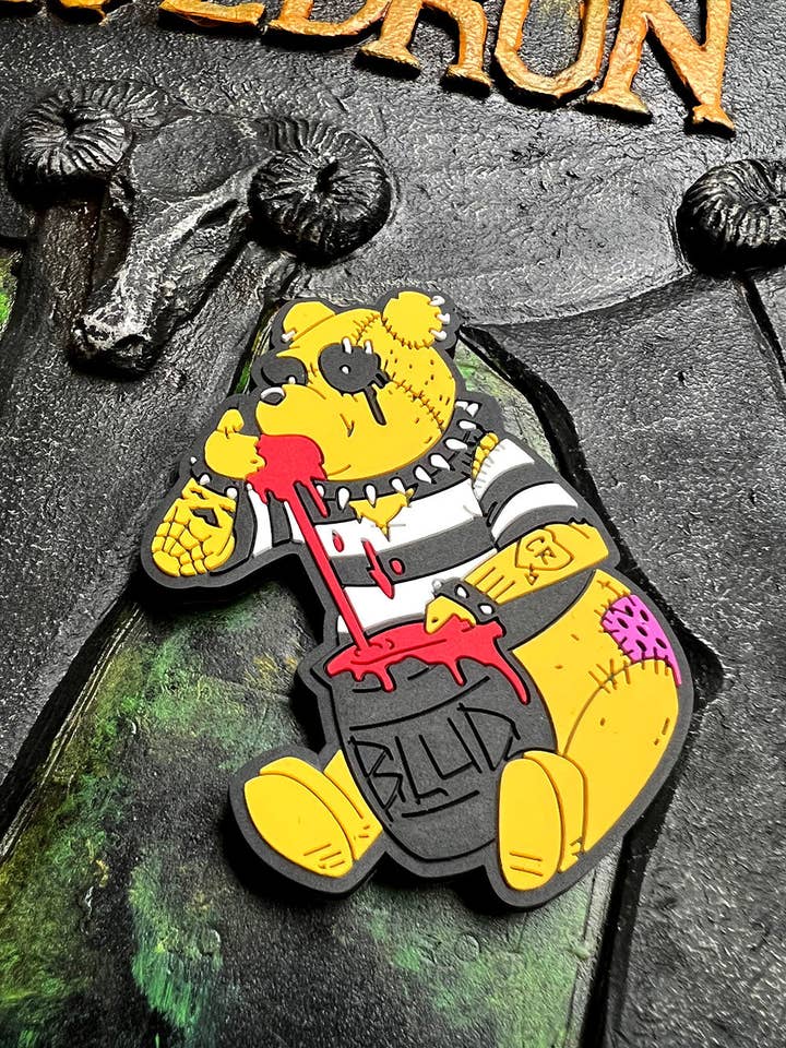 Winnie the Pooh's Bloody Honey Rubber Magnet for wholesale by vampirefreaks