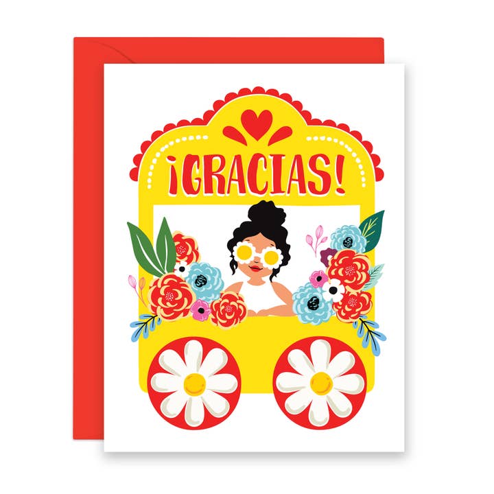 Lucy Loves Paper - Wholesale Thank You Card - Flower Shop Gracias | Thank You Card in Spanish (A2)