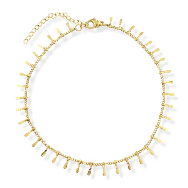 PRIYA DAINTY GOLD CONFETTI CHAIN ANKLET for wholesale by MAI DESIREE