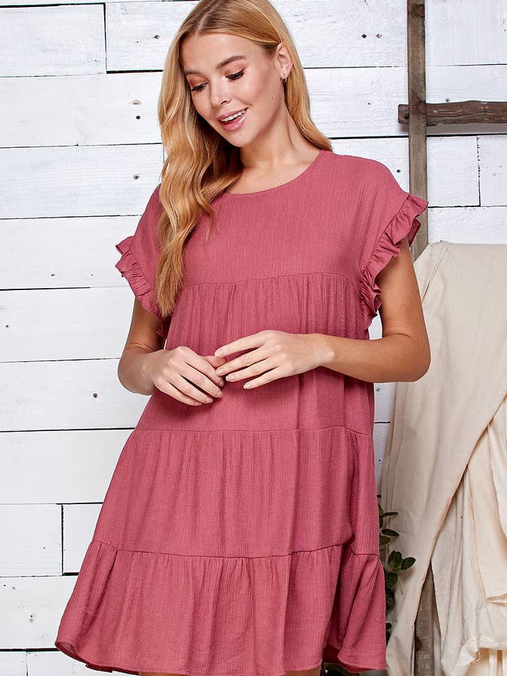 Robe Mini à Volants Lilas Hush pour la vente par Sweet Lemon