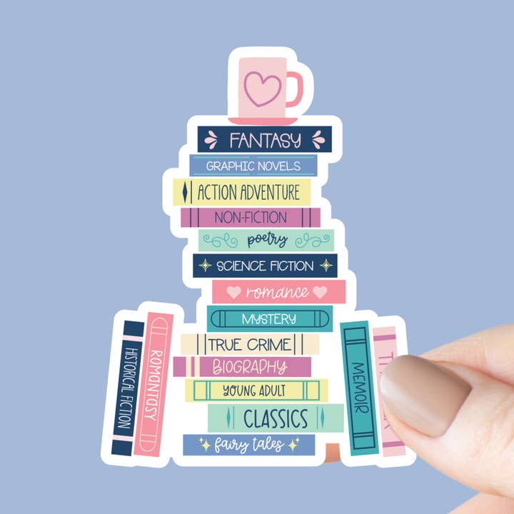 Buchgenres Buchstapel Aufkleber für den Großhandel von Chapter & Craft Studio
