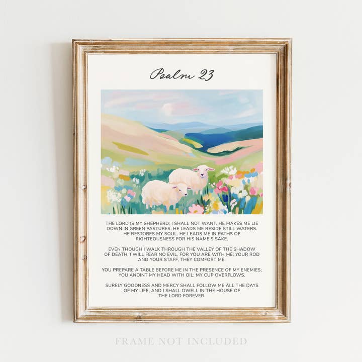 Psalm 23 Christliche Wandkunst Druck, Kinder, Trendy Preppy Jesus für den Großhandel von Rooted in Truth
