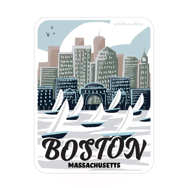 Kat Maus Haus Illustration - Wholesale Sticker - Boston Harbor Sticker