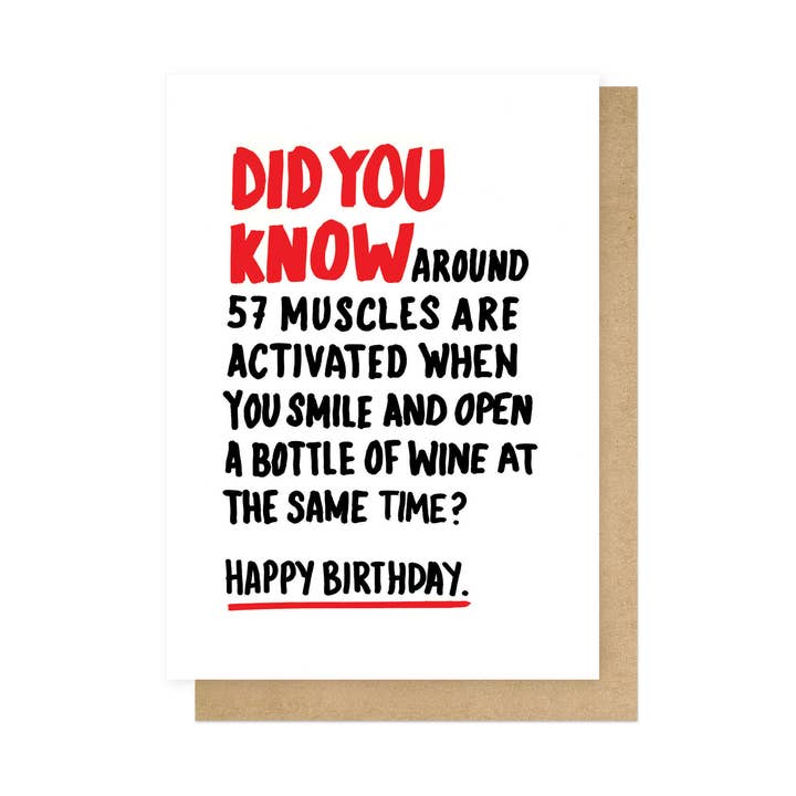 Lach en Open een Fles Wijn Wenskaart voor wholesale door East End Prints - Greetings Cards & Postcards