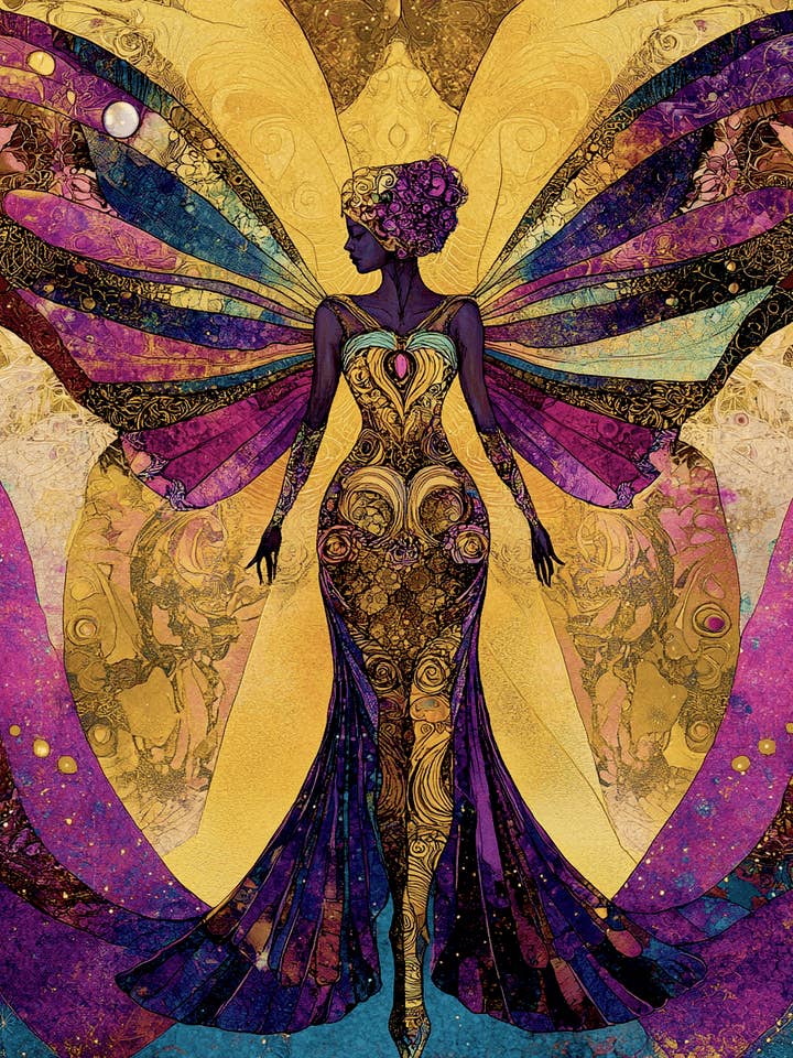 Fae Montage #5 - Fairies Wall Art Prints – 8″x10″ Artwork for 11″x14″ Frame for wholesale by Mowbi