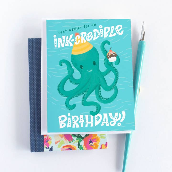 Pedaller Designs – Großhandel Geburtstagskarten – Beste Wünsche für einen tinten-krediblen Geburtstag unter dem Meer Kindergeburtstagskarte5