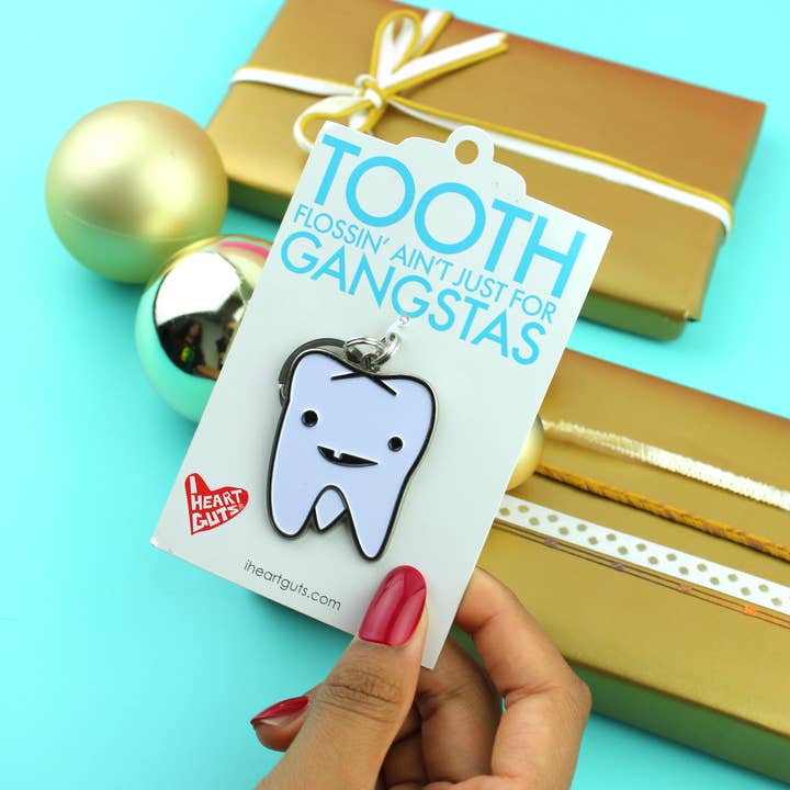 Zahn Schlüsselbund - Flossin' ist nicht nur für Gangstas für den Großhandel von I Heart Guts | Organ Plushies Wholesale
