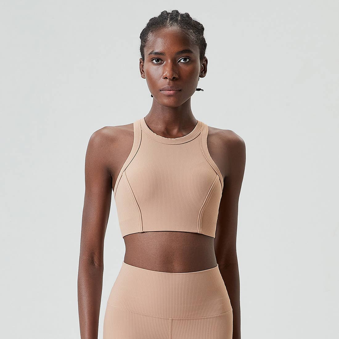 Sodalemon - Wholesale Sports Bra - Women's - Women Yoga Solid Threaded High Support Fitness Sports Bra16