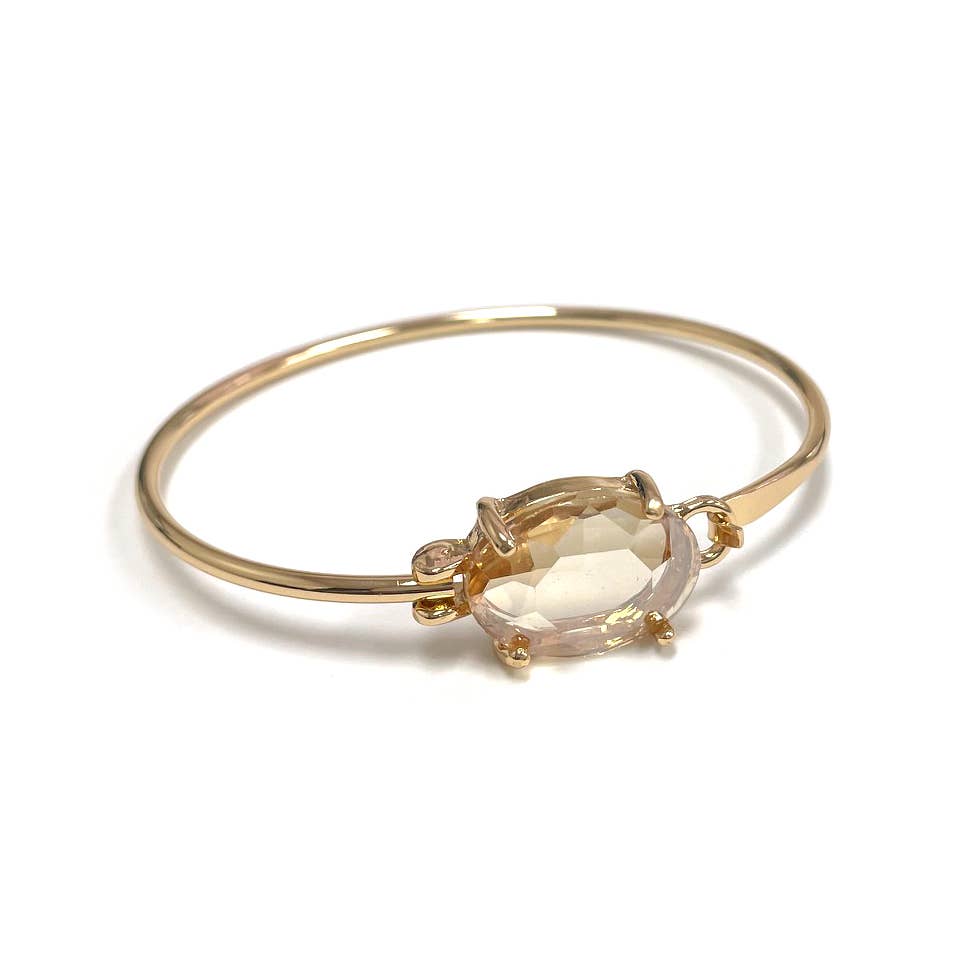 StarryNYC - Wholesale Cuff Bracelet - High Quality Glass Crystal Oval Stone Cuff Metal Bangle2