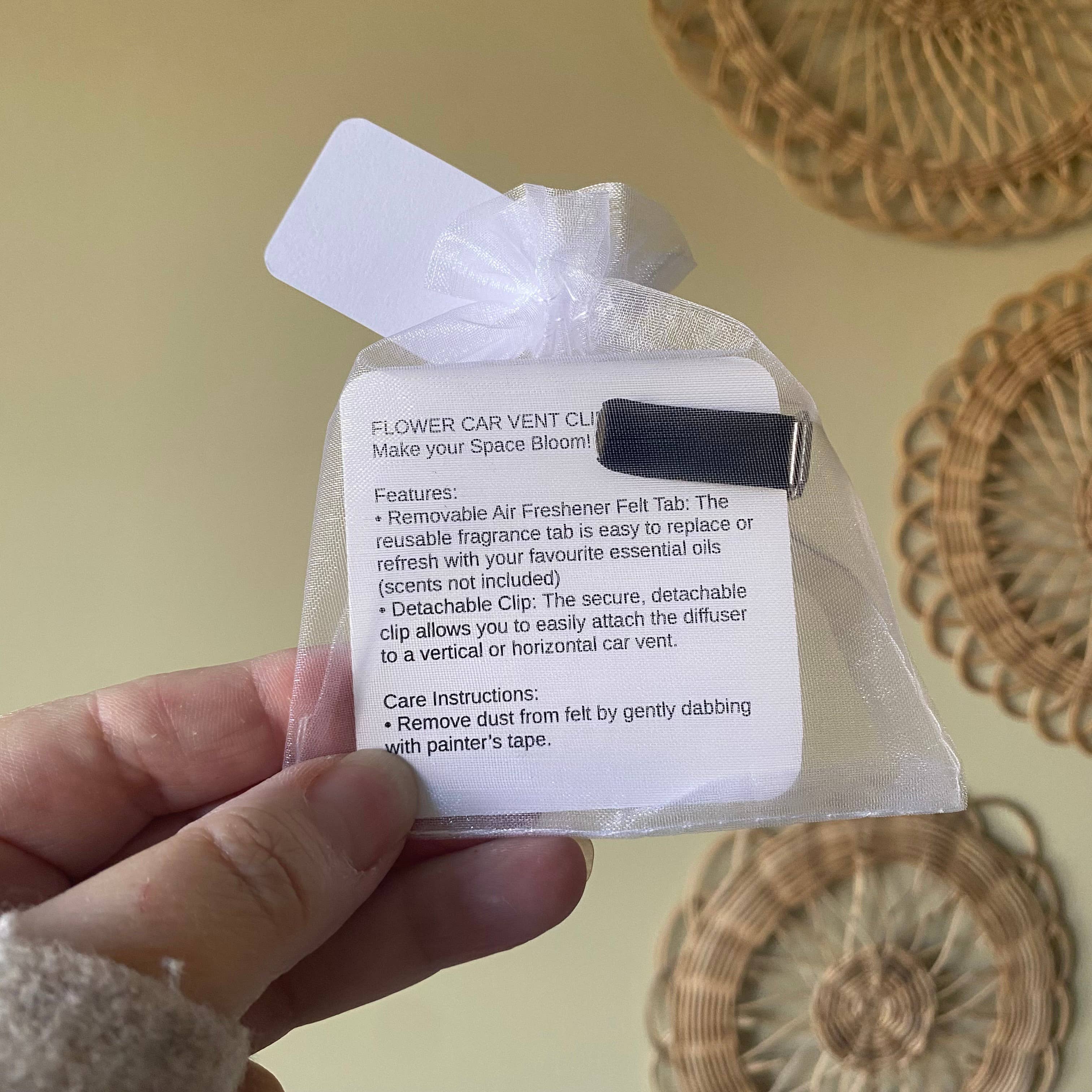 ForgetBKnot - Vente Désodorisant pour voiture – unisexe - Diffuseur d'huiles essentielles pour voiture en feutre avec marguerite3