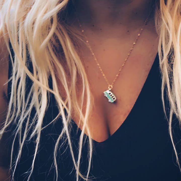 Turistadlv - Vente Colliers à pendentif - Collier Van Life avec pendentif van rétro pour voyageurs7