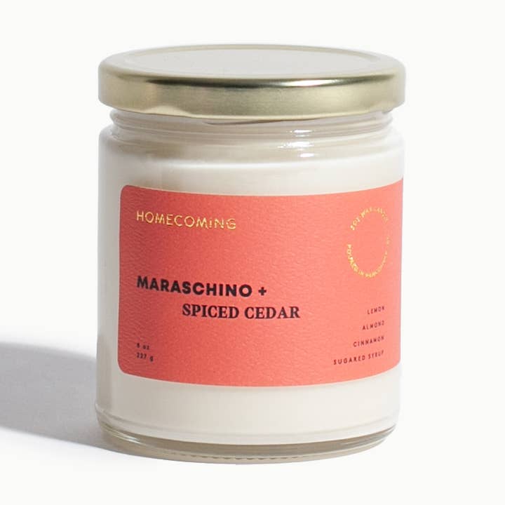 Maraschino + Gewürzter Zedernholz Sojawachskerze für den Großhandel von Homecoming