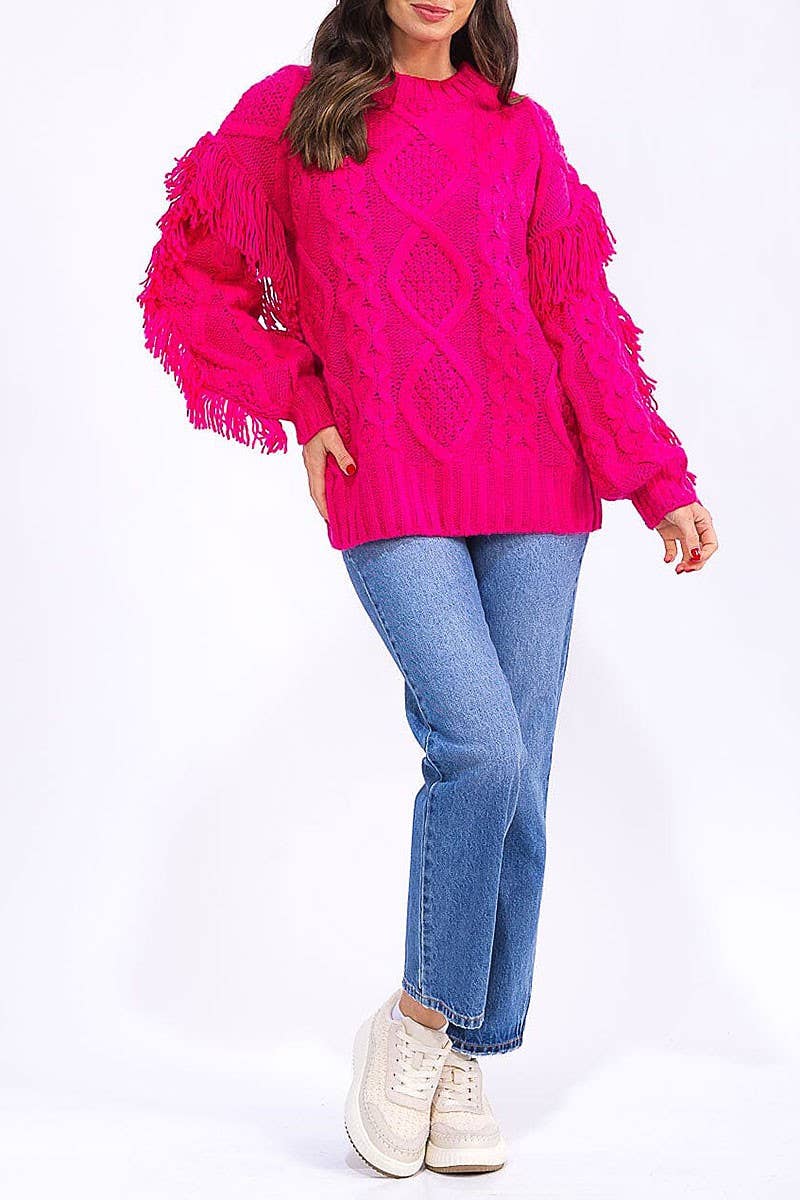 ROUSSEAU - Wholesale Pullover-trui - Dames - TRUI MET LANGE MOUWEN EN FRANJESDETAILS3