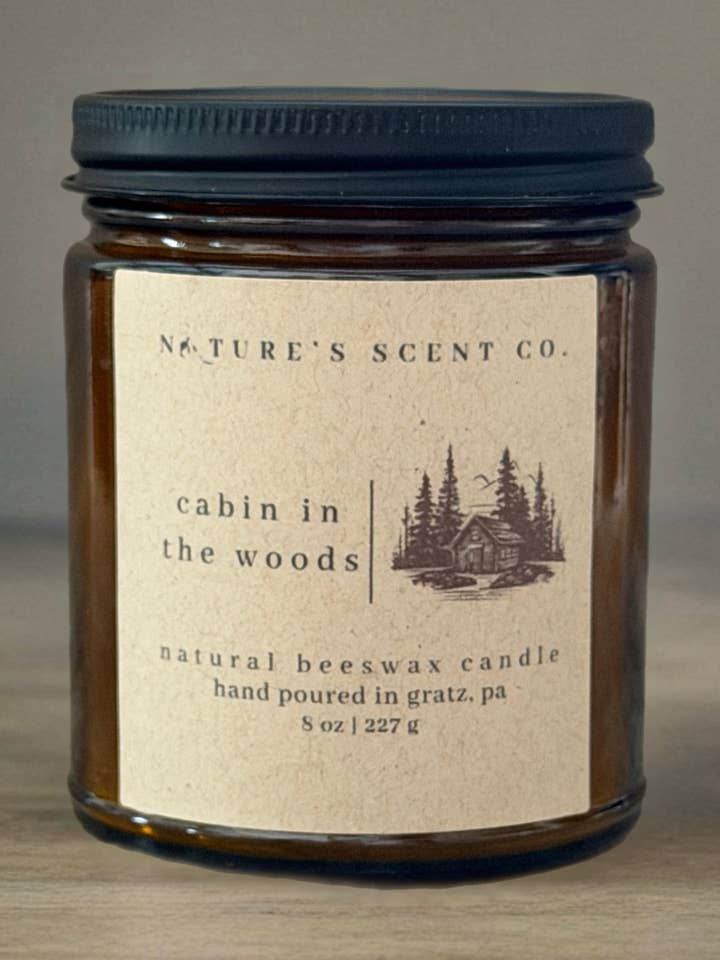 Cabane dans les bois | Bougie en cire d'abeille inspirée par la nature pour la vente par Nature’s Scent Co