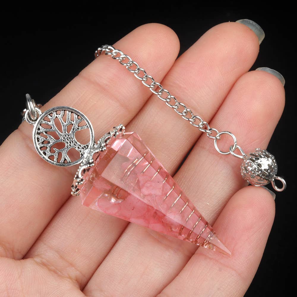 Gemcohub - Wholesale Spiritual Stone/Crystal - Tree of Life Resin Crystal Pendulum1