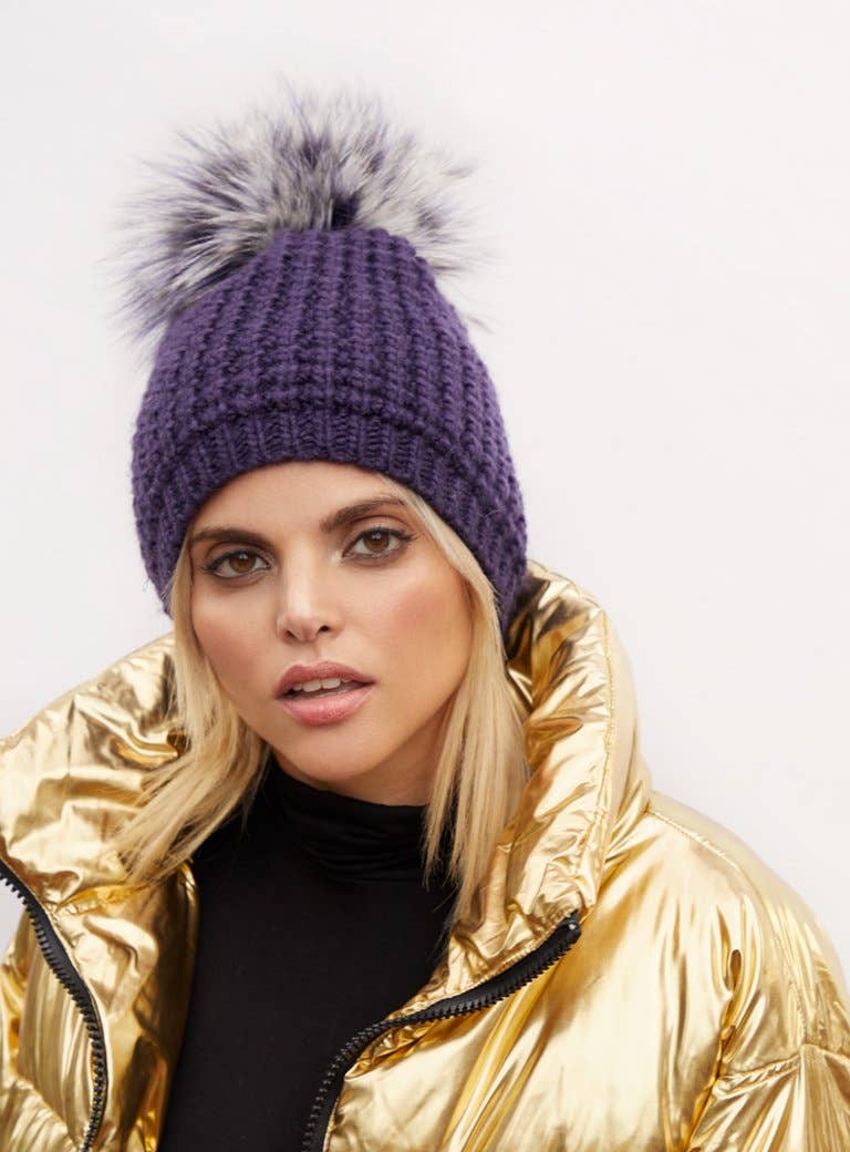 Kyi Kyi - Wholesale Beanie - Women's - Classic Fur - Multi Color Pom33