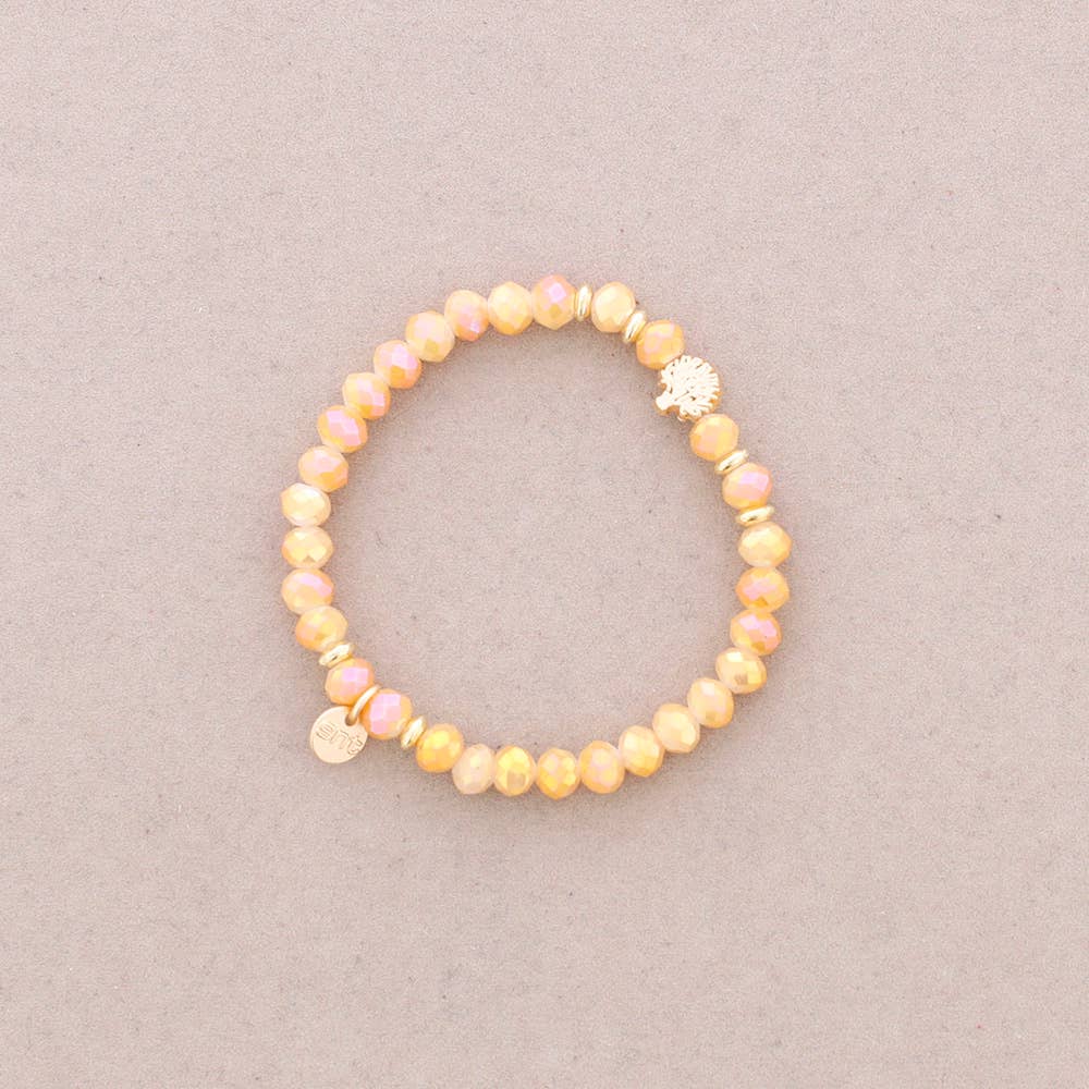 Sonata - Venta al por mayor Pulsera de cuentas - Pulsera Elastica Cristales Facetados Arbol Metal1