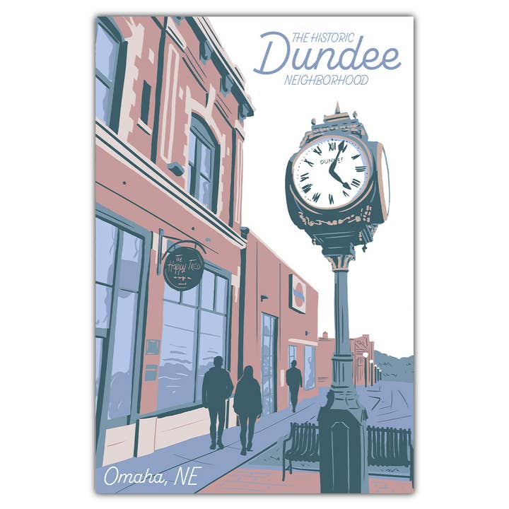 Omaha Dundee Neighborhood Postcard for wholesale by Bozz Prints