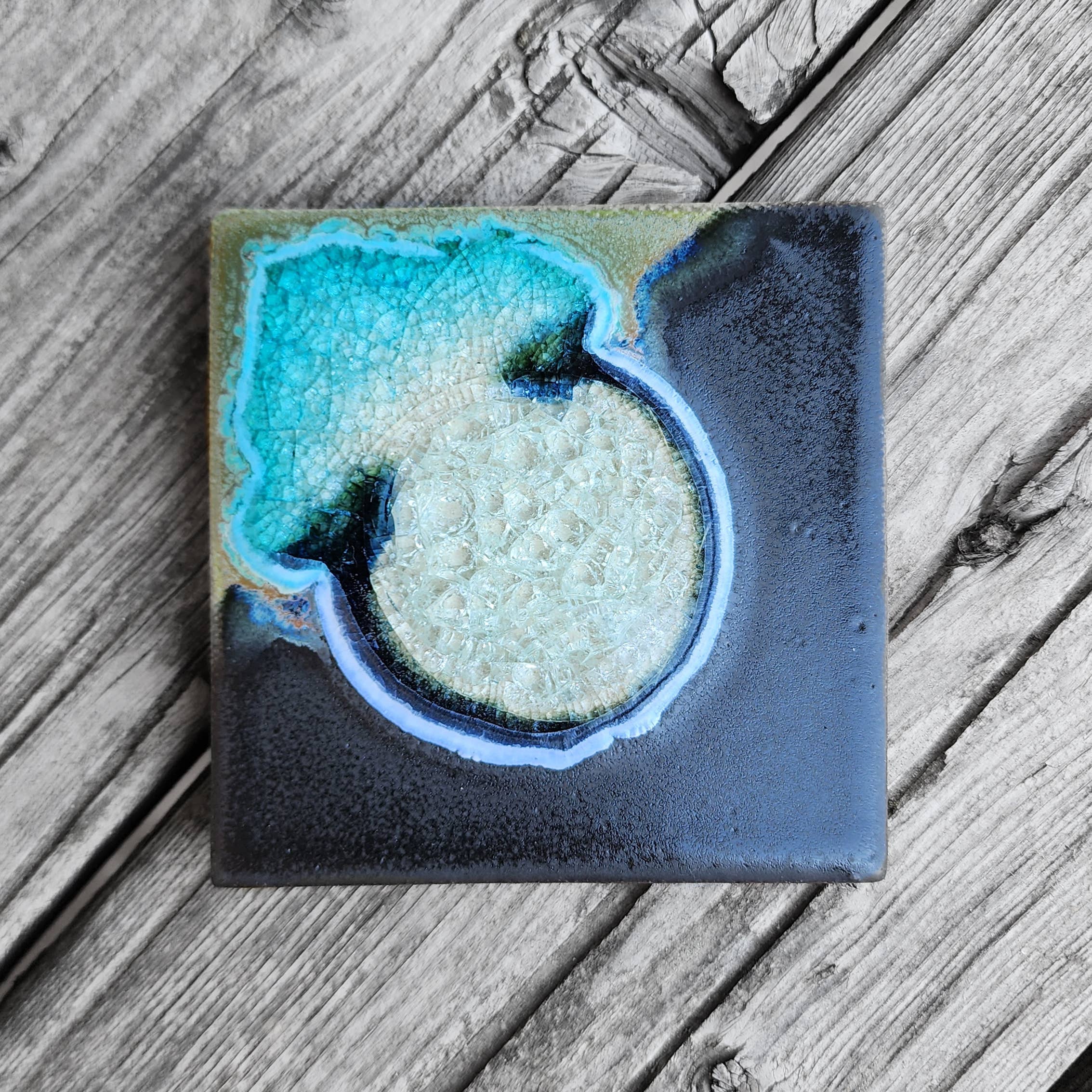 Dock 6 Pottery - Vente Sous-verre - Sous-verre Geode Crackle, individuel, 4 « x 4", verre fondu39