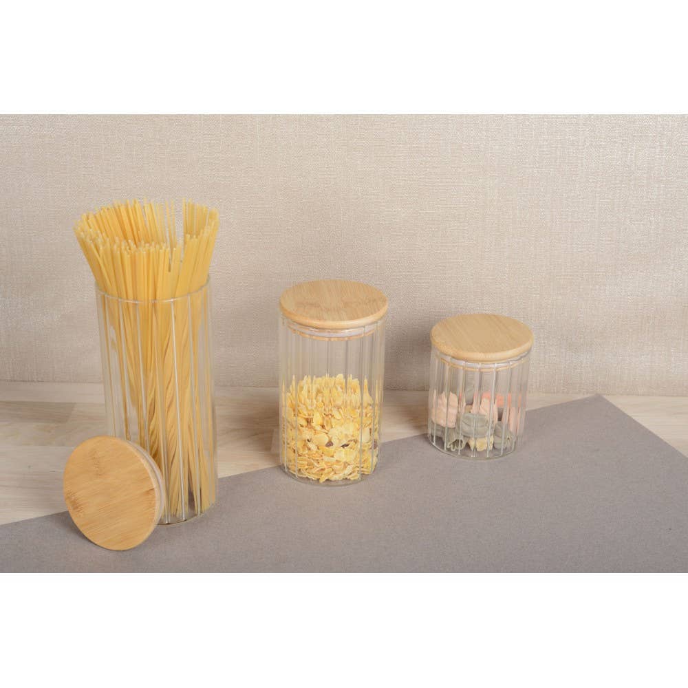 AULICA - Wholesale Jar - Glass storage jar with wooden lid 9x9x10cm1