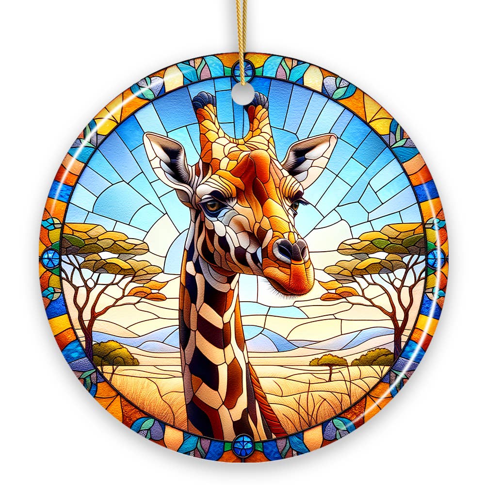 OrnamentallyYou - Wholesale Ornament - African Giraffe Stained Glass Style Ceramic Ornament5