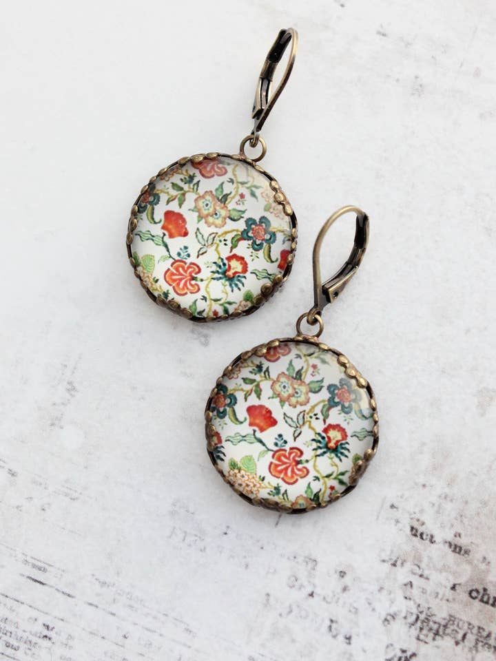 Floral Earrings | Flowers and Leaves | Colorful Botanical for wholesale by A Pocket of Posies