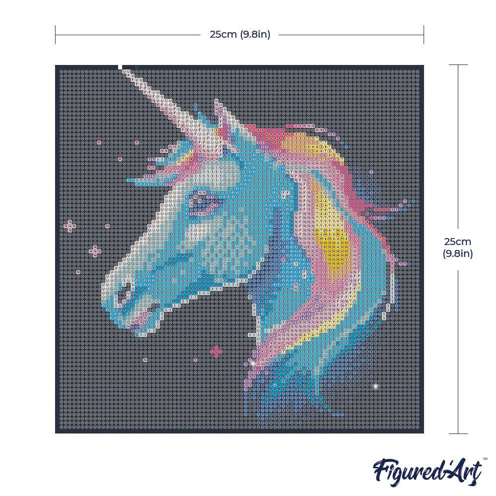 Figured'Art - Wholesale Paint Set - Mini Diamond Painting 25x25cm - Neon Unicorn4