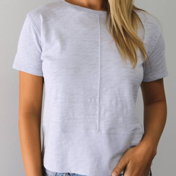 erin gray - Wholesale T-Shirt - Women's - Celia Perfect Length Tee in Arctic Blue - Short Sleeve