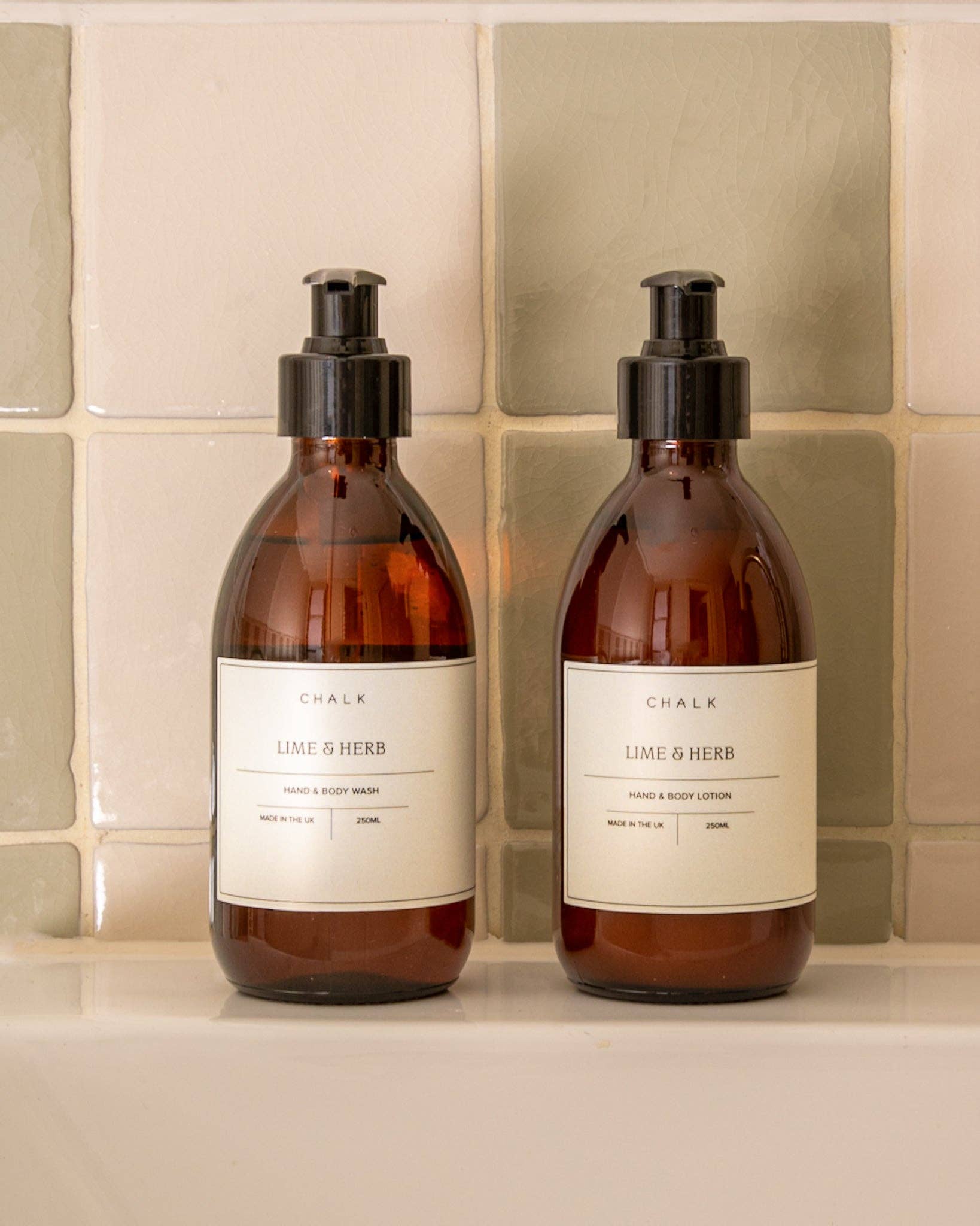 CHALK - Wholesale Body Wash/Shower Gel - Amber Glass Hand & Body Wash | Lime & Herb | 250ml2