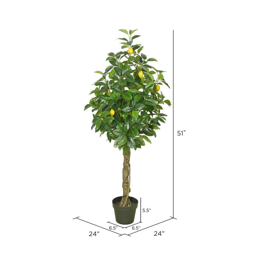 Green Yellow Vickerman 51" Real Touch Lemon Tree w/Pot for wholesale on Faire1
