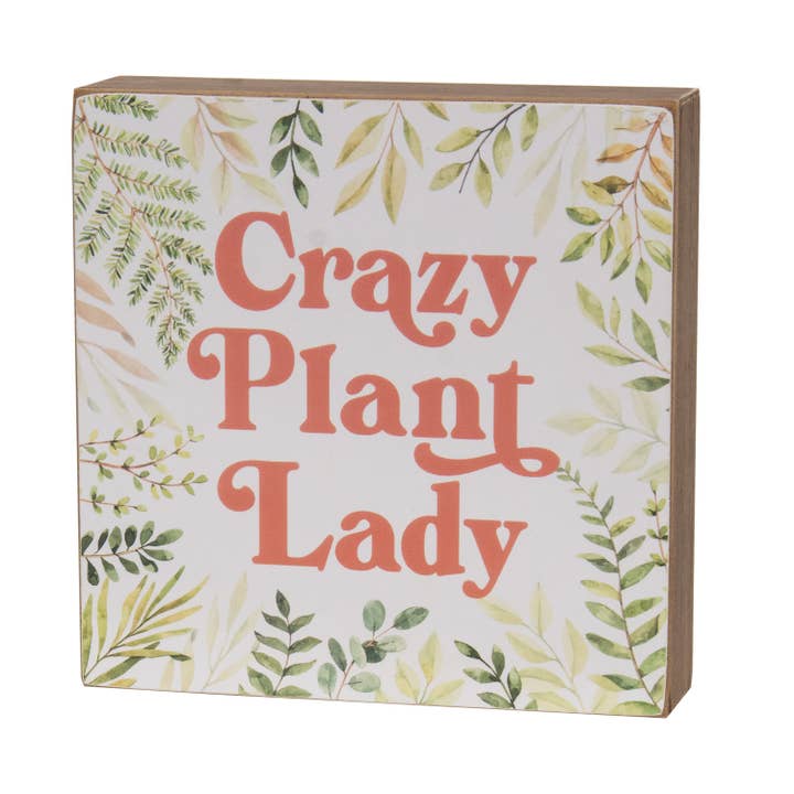 Crazy Plant Lady Box Sign for wholesale by Col House Designs