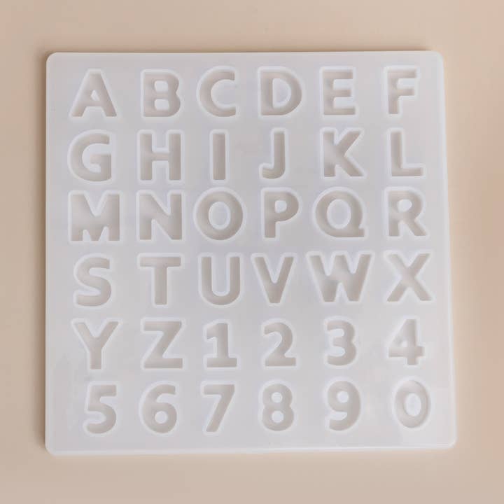 Modern Sans Serif Alphabet Silicone Mold Small Initials and Numbers for wholesale by Jewelry Made by Me