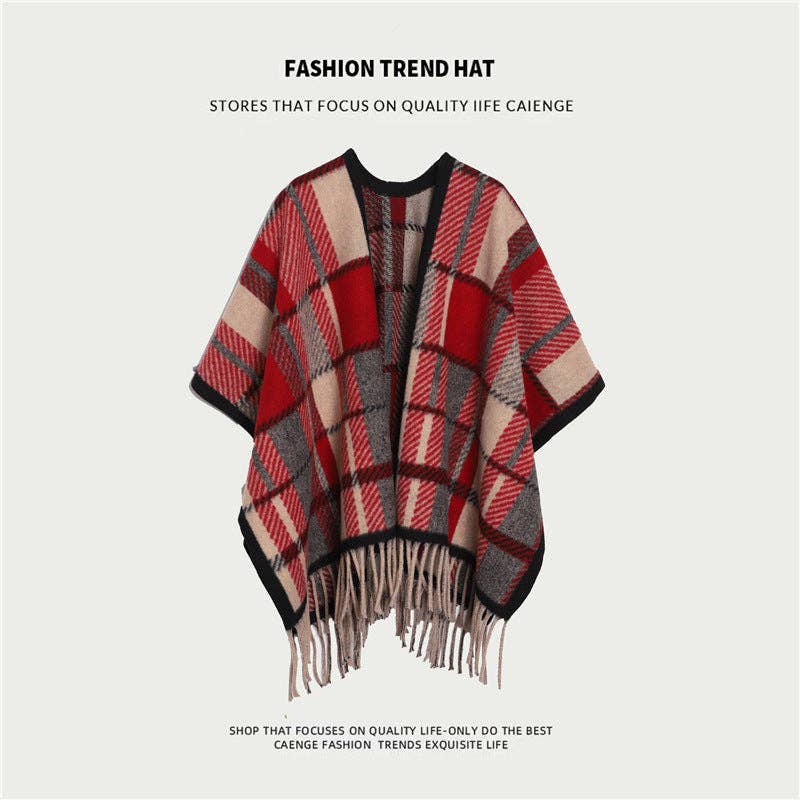 SueSilkHK – wholesale Cape – Women's – Ethnic Style Women's Shawl, Thickened Cape Coat for Autumn and Winter, Travel Photography Split Cloak15