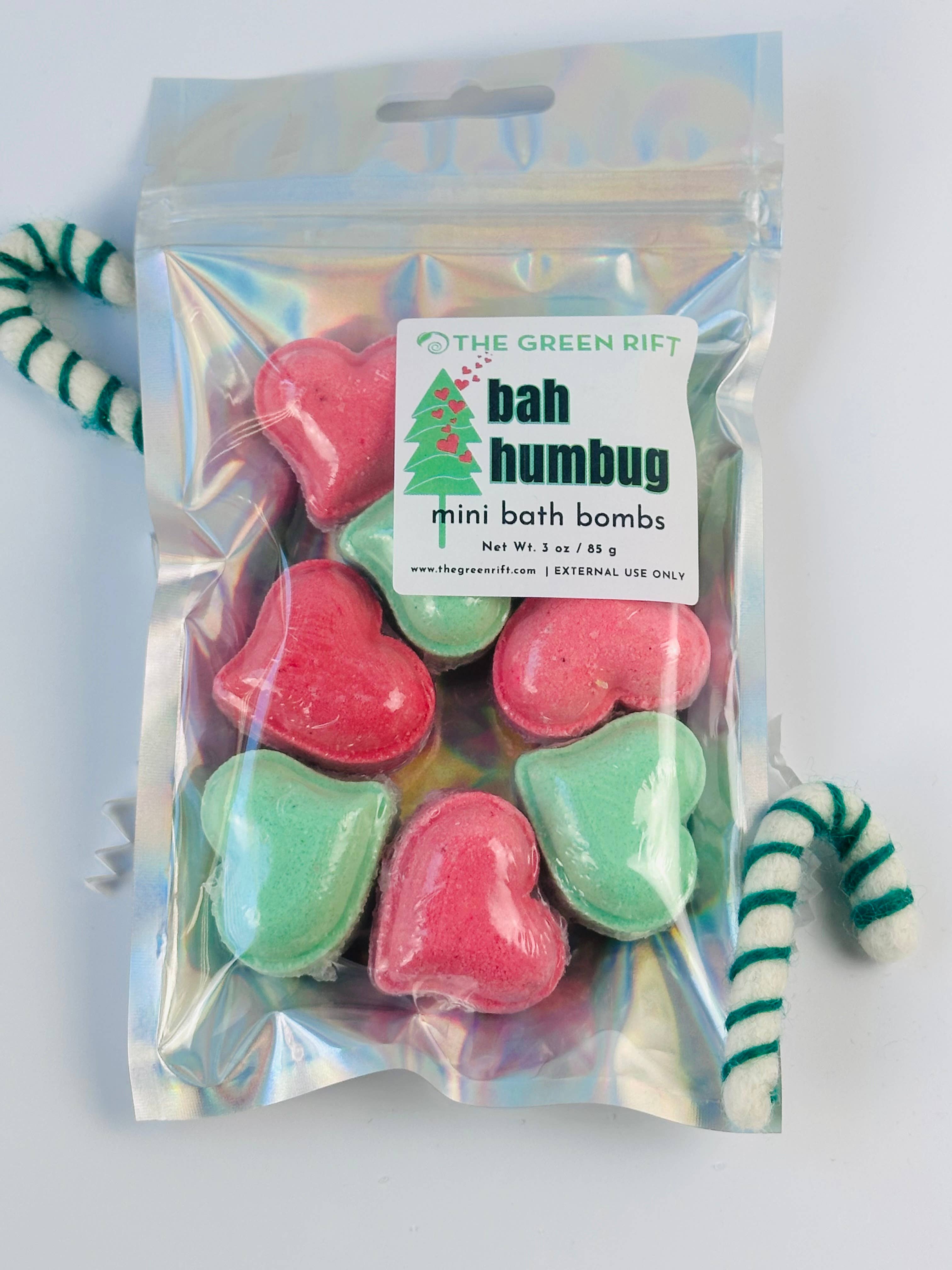 The Green Rift - Wholesale Bath Bomb/Fizz - Bah Humbug Mini Bath Bombers, Holiday, Seasonal 1
