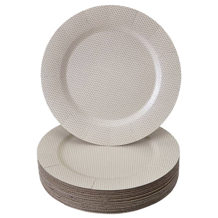 Silver Spoons - Wholesale Charger Plate - Champagne Glitz Design Charger Plates - 10 PC - 13"